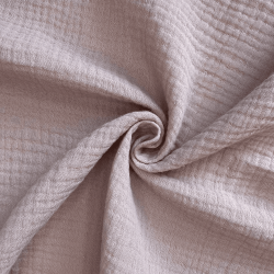 Ткань Муслин Жатый, цвет Пыльно-Розовый (на отрез)  в Новом Уренгое