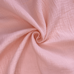 Ткань Муслин Жатый, цвет Нежно-Розовый (на отрез)  в Новом Уренгое