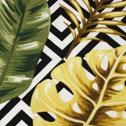 Интерьерная ткань Дак (DUCK), принт &quot;Зеленые Листья&quot; (на отрез)  в Новом Уренгое