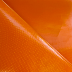 Тентовый материал ПВХ 450 гр/м2, Оранжевый (Ширина 160см), на отрез  в Новом Уренгое, 450 г/м2, 699 руб