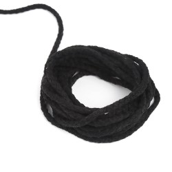 Шнур для одежды тип 2,  Чёрный (плетено-вязаный/полиэфир)  в Новом Уренгое